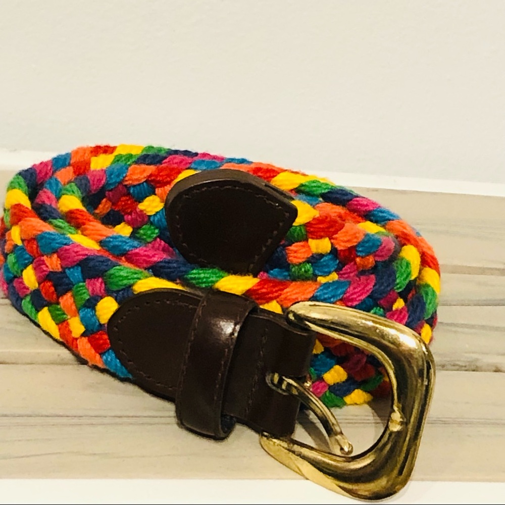 Rainbow braided belt